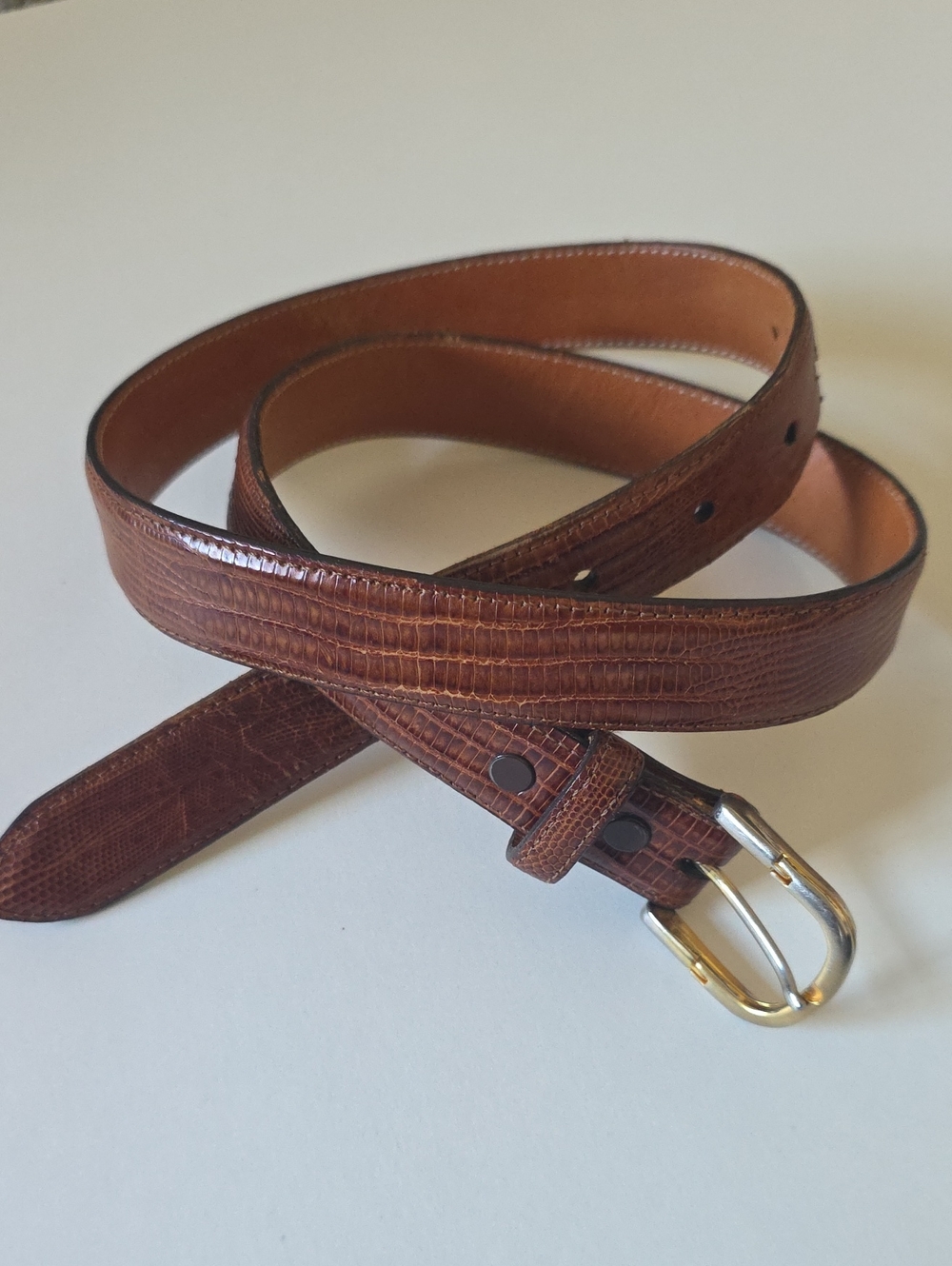 Classic Brown Textured Leather Men's Belt